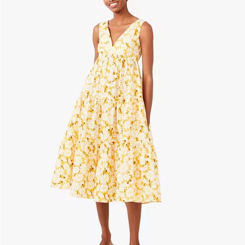 Kate Spade Yellow Dress with White Floral Design